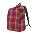 thumbnail image 1 of Rocae Purple Yellow Buffalo Plaid for Durable Canvas Backpack Leisure Large Bag Travel Rucksack Multi-function Backpack, 1 of 1