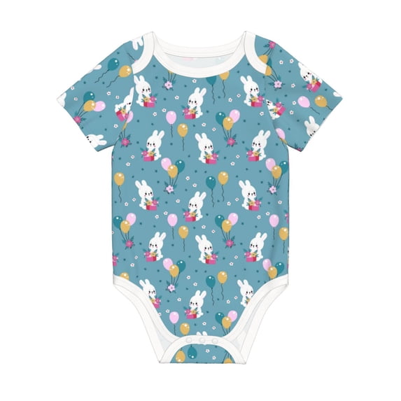 Rocae Rabbit And Balloon for Baby Climbing Clothes Soft Baby Romper for Active Infants Comfortable and Breathable Crawling Jumpsuit Unisex Baby Outfit 18 Months