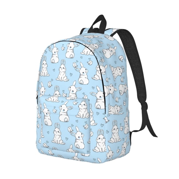 Rocae Rabbit And Bird for Durable Canvas Backpack Leisure Large Bag Travel Rucksack Multi-function Backpack Medium