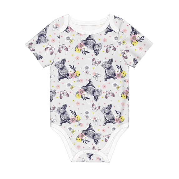 Rocae Rabbit And Butterfly for Baby Climbing Clothes Soft Baby Romper for Active Infants Comfortable and Breathable Crawling Jumpsuit Unisex Baby Outfit 6 Months