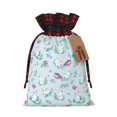 thumbnail image 1 of Rocae Rabbit And Butterfly Print Christmas Drawstring Linen Gift Bag with Drawstrings Treat Bag Goody Present Bags for Christmas Party Favor, 1 of 8