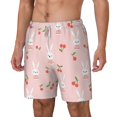 thumbnail image 1 of Rocae Rabbit And Cherry for Men's Swim Trunks Quick Dry With Two Side Pockets and One Lined Patch PocketXX-Large, 1 of 9