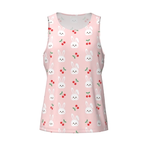 Rocae Rabbit And Cherry for Men's Workout Tank Top Men's Running Tank Top Dry Fit Athletic Workout Tank TopsSmall