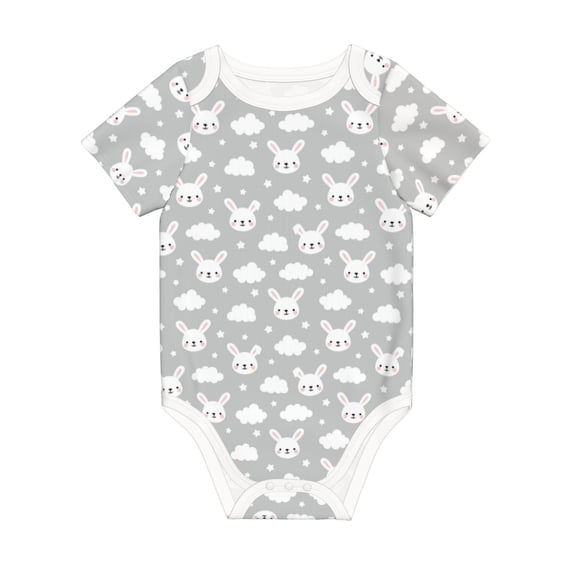 Rocae Rabbit And Cloud for Baby Climbing Clothes Soft Baby Romper for Active Infants Comfortable and Breathable Crawling Jumpsuit Unisex Baby Outfit 2 Years