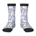 thumbnail image 1 of Rocae Rabbit And Floral for Girls Boys Crew Socks,Children's Socks, Kids Socks, Toddler Socks: Daily Wear with Kids School Uniform, 1 of 5