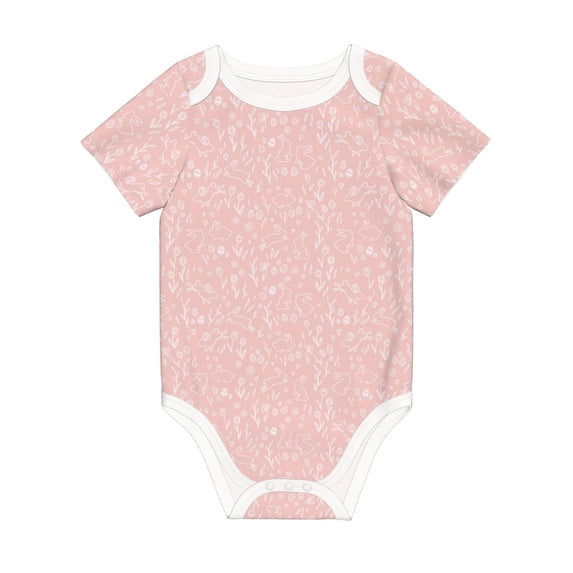 Rocae Rabbit And Flower for Baby Climbing Clothes Soft Baby Romper for Active Infants Comfortable and Breathable Crawling Jumpsuit Unisex Baby Outfit 9M