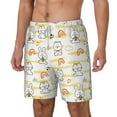 thumbnail image 1 of Rocae Rabbit And Milk Tea for Men's Swim Trunks Quick Dry With Two Side Pockets and One Lined Patch Pocket3X-Large, 1 of 9