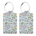 thumbnail image 1 of Rocae Rabbit Burger Coffee for Leather Luggage Baggage Tags ID Label Privacy Cover ID Label with Stainless Steel Loop and Address Card, 1 of 5