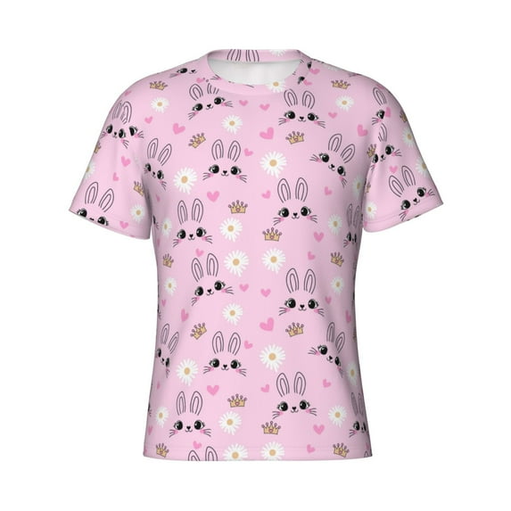 Rocae Rabbit Face for Men's Moisture-Wicking Crew Tee - T-Shirt for Sports, Outdoor Activities, and Casual Wear