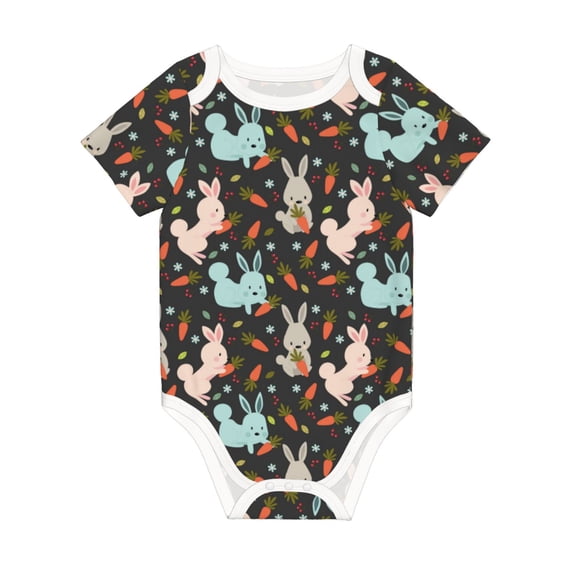 Rocae Rabbit Is Eating Carrots for Baby Climbing Clothes Soft Baby Romper for Active Infants Comfortable and Breathable Crawling Jumpsuit Unisex Baby Outfit 6 Months