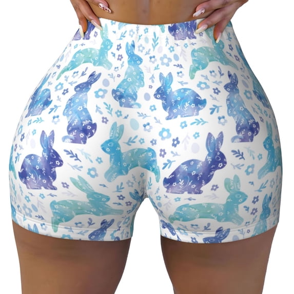 Rocae Rabbit2 for Women's Quick-Dry Running Shorts,Ladies Active Athletic Apparel Yoga Workout Gym Running Volleyball Spandex Shorts Large