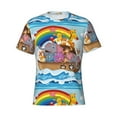 thumbnail image 1 of Rocae Rainbow Animals on Noah's Ark for Men's Moisture-Wicking Crew Tee - T-Shirt for Sports, Outdoor Activities, and Casual WearXX-Large, 1 of 9