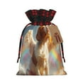 thumbnail image 1 of Rocae Rainbow English Cocker Spaniel Print Christmas Drawstring Linen Gift Bag with Drawstrings Treat Bag Goody Present Bags for Christmas Party Favor, 1 of 8