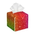 thumbnail image 1 of Rocae Rainbow Glitter for High-grade Leather Tissue Box, Exquisite Fashionable Design, Office Tissue Box, Waterproof Family Tissue Box, 1 of 8