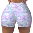 thumbnail image 1 of Rocae Rainbow Scales for Women's Quick-Dry Running Shorts,Ladies Active Athletic Apparel Yoga Workout Gym Running Volleyball Spandex Shorts, 1 of 9
