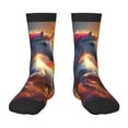 thumbnail image 1 of Rocae Rainbow Sunset Cloud White Horse for Girls Boys Crew Socks,Children's Socks, Kids Socks, Toddler Socks: Daily Wear with Kids School Uniform, 1 of 5