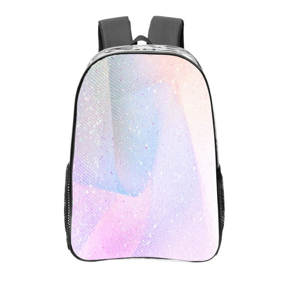 Rocae Rainbow Unicorn Party for 16inch Clear Backpack Transparent School Backpack for Women Men, Capacity Clear Bag for College, Travel