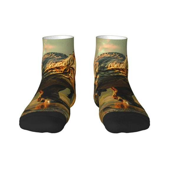 Rocae Realistic Style Forest Dinosaur for Premium Adult Socks,Comfortable, Breathable, and Durable Socks, Perfect for Everyday Wear