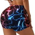 thumbnail image 1 of Rocae Red And Blue Lightning for Women's Quick-Dry Running Shorts,Ladies Active Athletic Apparel Yoga Workout Gym Running Volleyball Spandex Shorts-XX-Large, 1 of 8