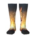 thumbnail image 1 of Rocae Red And White Flame Fox for Novelty Casual compression Socks For Women Men Contrast Color Stockings, 1 of 6