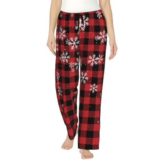 Rocae Red Buffalo Plaid for Women's Pajama Pants Pj Pants Lounge Pants-Medium