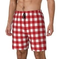 thumbnail image 1 of Rocae Red Checkboard for Men's Swim Trunks Quick Dry With Two Side Pockets and One Lined Patch Pocket3X-Large, 1 of 9