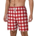 thumbnail image 1 of Rocae Red Checkboard for Men's Swim Trunks Quick Dry With Two Side Pockets and One Lined Patch PocketSmall, 1 of 9