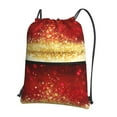 thumbnail image 1 of Rocae Red Gold Glitter for Drawstring zipper Backpack Gym Backpack Bag for Men and Women, 1 of 6
