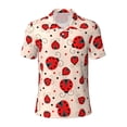 thumbnail image 1 of Rocae Red Ladybug for Men's Short Sleeve Polo Shirt, Quick Drying Performance Moisture Wicking Sports Men's Golf Shirt X-Large, 1 of 9