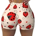 thumbnail image 1 of Rocae Red Ladybug for Women's Quick-Dry Running Shorts,Ladies Active Athletic Apparel Yoga Workout Gym Running Volleyball Spandex Shorts X-Large, 1 of 9