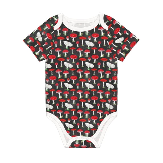 Rocae Red Mushrooms for Baby Climbing Clothes Soft Baby Romper for Active Infants Comfortable and Breathable Crawling Jumpsuit Unisex Baby Outfit 12 Months