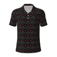 thumbnail image 1 of Rocae Red Poker for Men's Short Sleeve Polo Shirt, Quick Drying Performance Moisture Wicking Sports Men's Golf Shirt Medium, 1 of 9