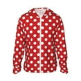 thumbnail image 1 of Rocae Red Polka Dot Print Breathable Sun Protection Hoodie Quick-Dry Lightweight Long Sleeve Hoodie Unisex Running Sports Shirt Small, 1 of 9