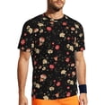 thumbnail image 1 of Rocae Red White Flowers for Men's Mesh Quick-Dry Short Sleeve Workout T-Shirt,Mens Crew Neck Tee Lightweight Soft Classic T Shirts Large, 1 of 9