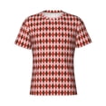 thumbnail image 1 of Rocae Red and Brown Squares for Men's Moisture-Wicking Crew Tee - T-Shirt for Sports, Outdoor Activities, and Casual WearSmall, 1 of 9