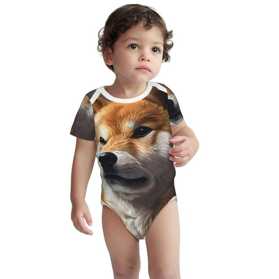 Rocae Regal Shiba Inu for Baby Cotton Short-Sleeve Bodysuits for Unisex Onesies Bodysuit-3 Months