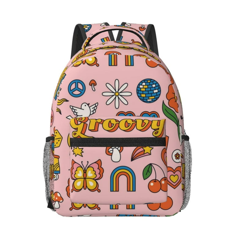 Rocae Retro 70s Hippie for Comfortable Student Backpack Lightweight Durable School Bag Ideal for Middle School High School and College Walmart