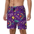 thumbnail image 1 of Rocae Retro 80s Style for Men's Swim Trunks Quick Dry With Two Side Pockets and One Lined Patch PocketMedium, 1 of 9