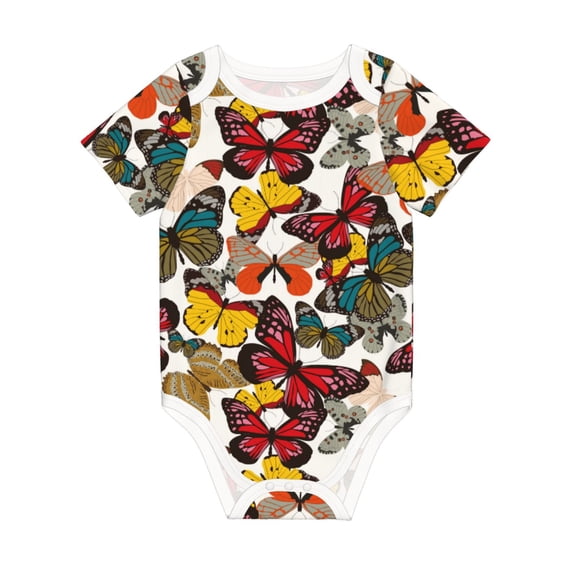 Rocae Retro Floral Butterfly for Baby Climbing Clothes Soft Baby Romper for Active Infants Comfortable and Breathable Crawling Jumpsuit Unisex Baby Outfit 3 Months
