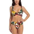 thumbnail image 1 of Rocae Retro Floral Butterfly for Bikini Set for Women Two Piece Sexy High Swimsuits Split Crossover Bikini Medium, 1 of 9