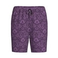 thumbnail image 1 of Rocae Retro Florals Purple for Men's Soft Sleep Pajama Shorts, Waistband and Pockets, 1 of 9