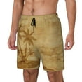 thumbnail image 1 of Rocae Retro Palm Tree for Men's Swim Trunks Quick Dry With Two Side Pockets and One Lined Patch PocketSmall, 1 of 9