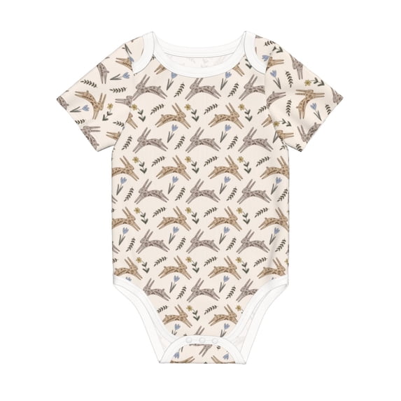 Rocae Retro Rabbit for Baby Climbing Clothes Soft Baby Romper for Active Infants Comfortable and Breathable Crawling Jumpsuit Unisex Baby Outfit 9M