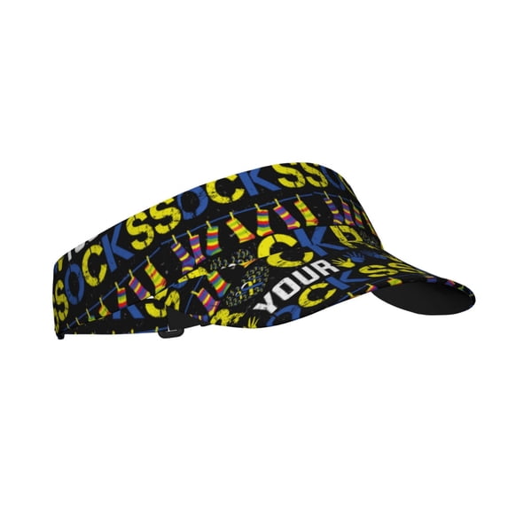 Rocae Rock Your Socks for Sport Sun Visor Hats Adjustable Empty Top Baseball Cap Cotton Ball Caps for Women and Men