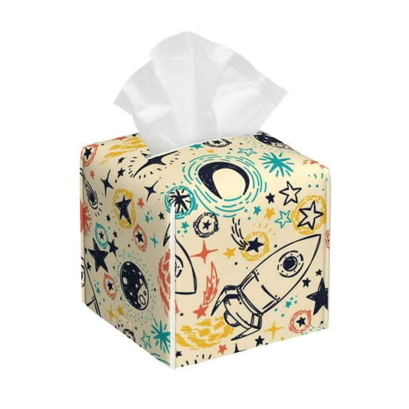 Rocae Rockets for High-grade Leather Tissue Box, Exquisite Fashionable Design, Office Tissue Box, Waterproof Family Tissue Box