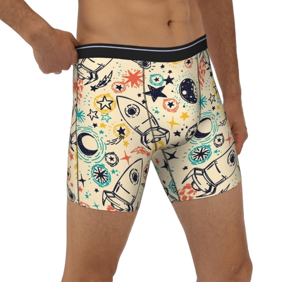 Rocae Rockets for Stretch Moisture-Wicking Underwear,Men's Underwear Boxer Briefs XX-Large