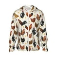 thumbnail image 1 of Rocae Roosters and Chickens Print Breathable Sun Protection Hoodie Quick-Dry Lightweight Long Sleeve Hoodie Unisex Running Sports Shirt Large, 1 of 9