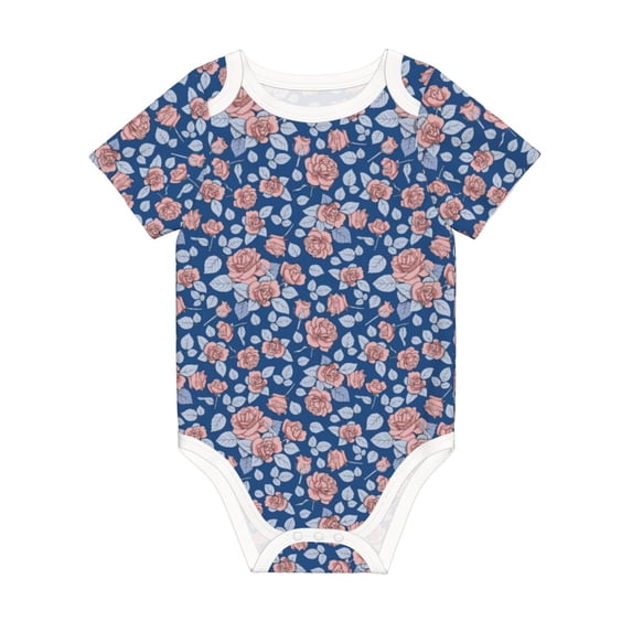 Rocae Rose Flowers for Baby Climbing Clothes Soft Baby Romper for Active Infants Comfortable and Breathable Crawling Jumpsuit Unisex Baby Outfit 12 Months