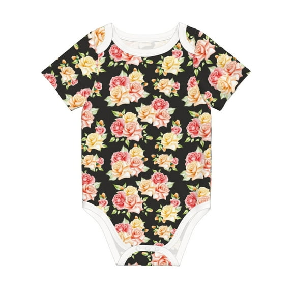 Rocae Rose Flowers for Baby Climbing Clothes Soft Baby Romper for Active Infants Comfortable and Breathable Crawling Jumpsuit Unisex Baby Outfit 3 Months
