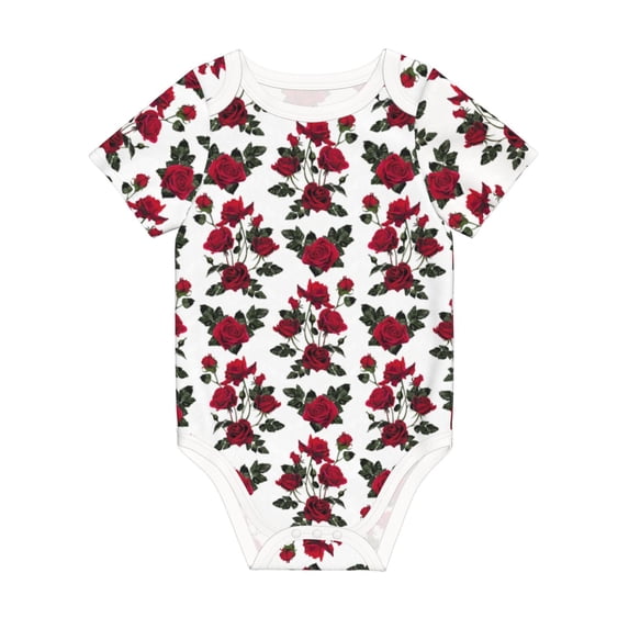 Rocae Rose Flowers for Baby Climbing Clothes Soft Baby Romper for Active Infants Comfortable and Breathable Crawling Jumpsuit Unisex Baby Outfit 3 Months